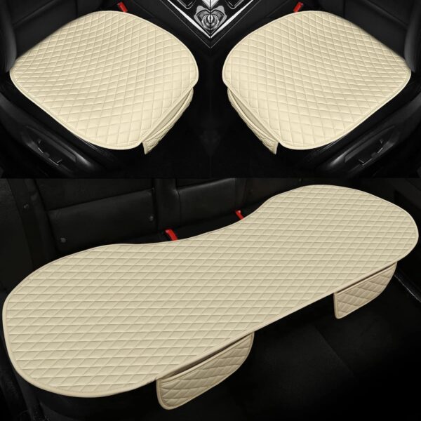 Diamond Pattern PU Leather Three Piece Cushion Set